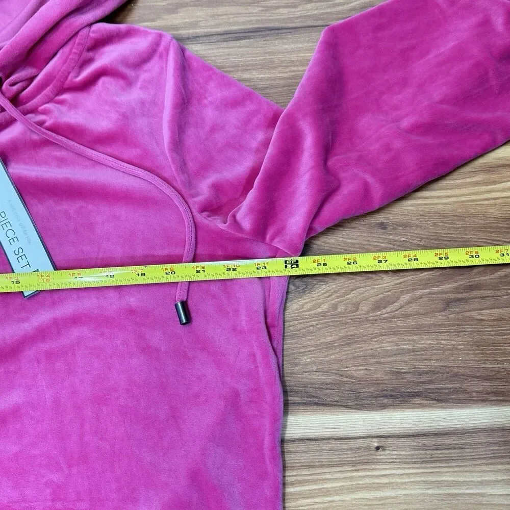 CABLE & GAUGE XL Velour Velvet 2pc Tracksuit Stretch Activewear Lounge Sport Set
